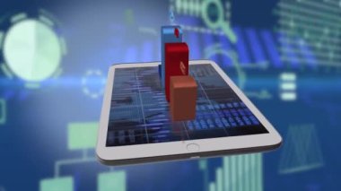 Tablet ekranında iş grafiği veya grafiği