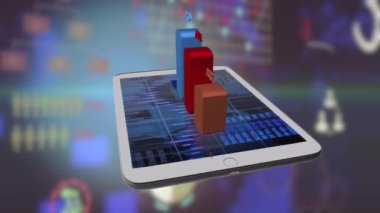 Tablet ekranında iş grafiği veya grafiği