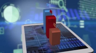 Tablet ekranında iş grafiği veya grafiği