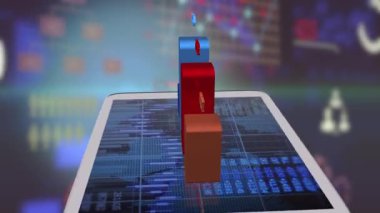 Tablet ekranında iş grafiği veya grafiği