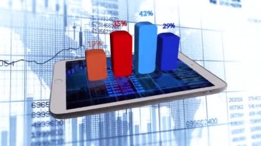 Tablet ekranında iş grafiği veya grafiği