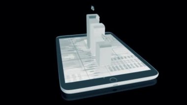 Tablet ekranında iş grafiği veya grafiği
