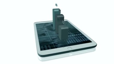 Tablet ekranında iş grafiği veya grafiği