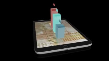 Tablet ekranında iş grafiği veya grafiği