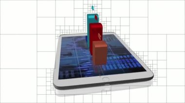 Tablet ekranında iş grafiği veya grafiği