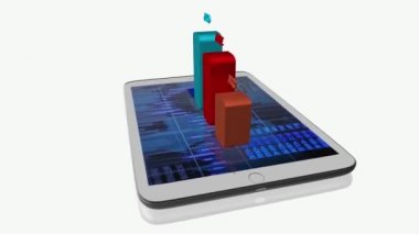 Tablet ekranında iş grafiği veya grafiği