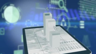 Tablet ekranında iş grafiği veya grafiği