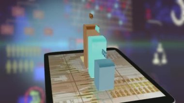 Tablet ekranında iş grafiği veya grafiği