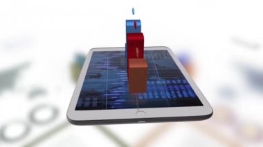 Tablet ekranında iş grafiği veya grafiği