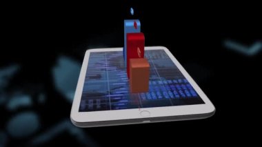 Tablet ekranında iş grafiği veya grafiği