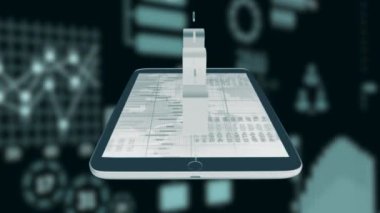 Tablet ekranında iş grafiği veya grafiği