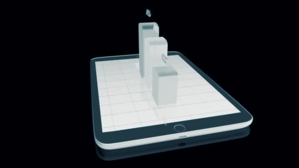 Geschäftsdiagramm Oder Grafik Auf Dem Tablet Bildschirm — Stockvideo