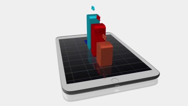 Gráfico Gráfico Negócios Tela Tablet — Vídeo de Stock