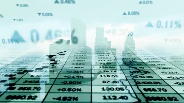 Indicateurs Financiers Sur Contexte Ville Moderne — Video