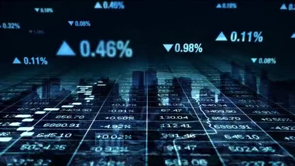 Indicadores Financeiros Contexto Cidade Moderna — Vídeo de Stock