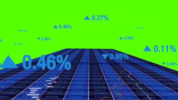 Financiële Zakelijke Indicatoren Groene Achtergrond — Stockvideo
