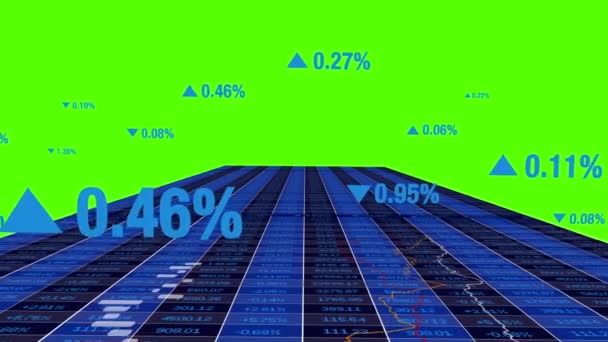 Indicateurs Financiers Commerciaux Sur Fond Vert — Video