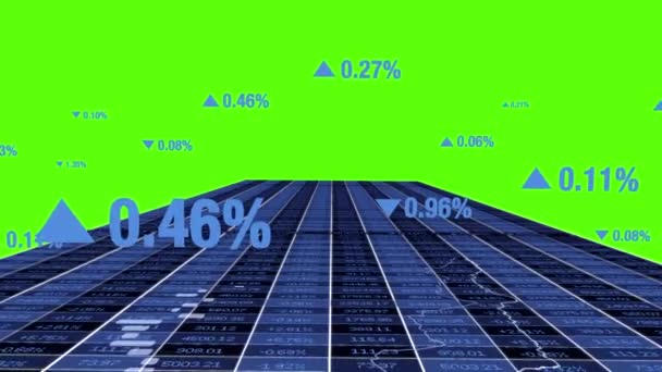 Οικονομικοί Επιχειρηματικοί Δείκτες Πράσινο Φόντο — Αρχείο Βίντεο