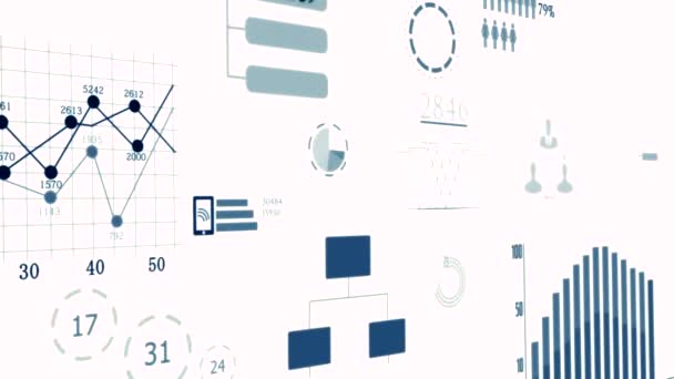 Корпоративные Бизнес Диаграммы Графики Экране Интерфейса — стоковое видео