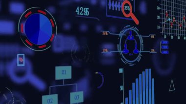 Arayüz ekranındaki kurumsal iş grafikleri veya grafikleri