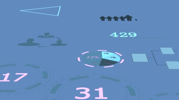 Bedrijfs Diagrammen Grafieken Het Interface Scherm — Stockvideo