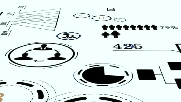 Corporate Business Charts Graphs Interface Screen — Stock Video