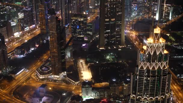 Luftaufnahme Des Verkehrs Der Metropole Bei Nacht — Stockvideo