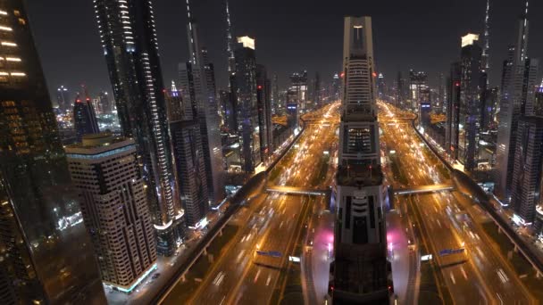 Pemandangan Udara Metropolis Besar Malam Hari — Stok Video