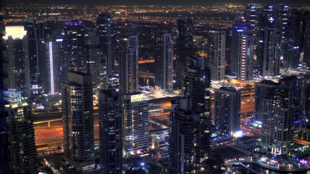 夜间大都市的鸟瞰图 — 图库视频影像