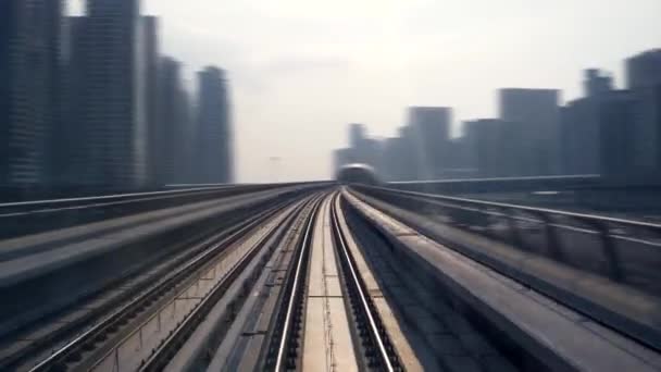 Speed Railway Track Moderne Stad — Stockvideo