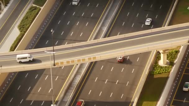 Aerial View Traffic Metropolis Daytime — Stock Video