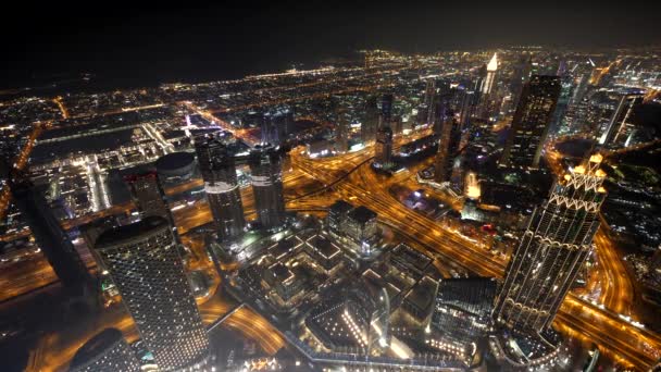 Luchtfoto Van Het Verkeer Metropolis Nachts — Stockvideo