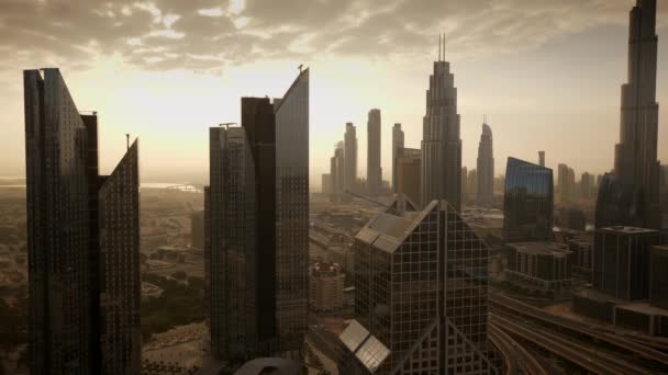 Вид Воздуха Большой Мегаполис Днем — стоковое видео
