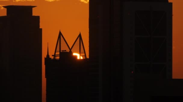 Aerial View Big Metropolis Sunset — Stock Video
