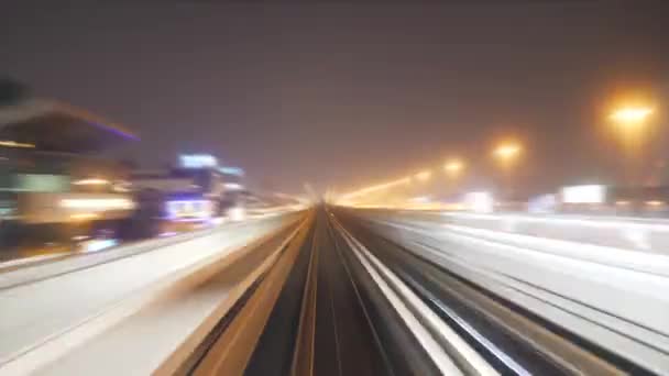 Σιδηροδρομική Γραμμή Ταχύτητας Στη Σύγχρονη Πόλη — Αρχείο Βίντεο