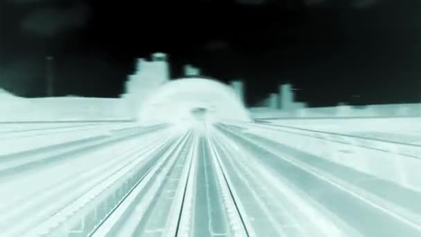Abstrakcyjny Widok Rozmycie Toru Prędkości Kolejowej Nowoczesnym Mieście — Wideo stockowe