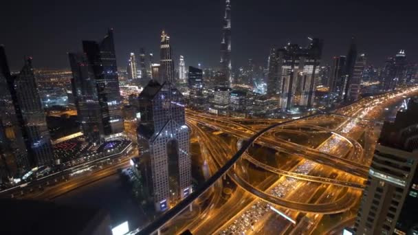 夜間の大都市の航空写真 — ストック動画