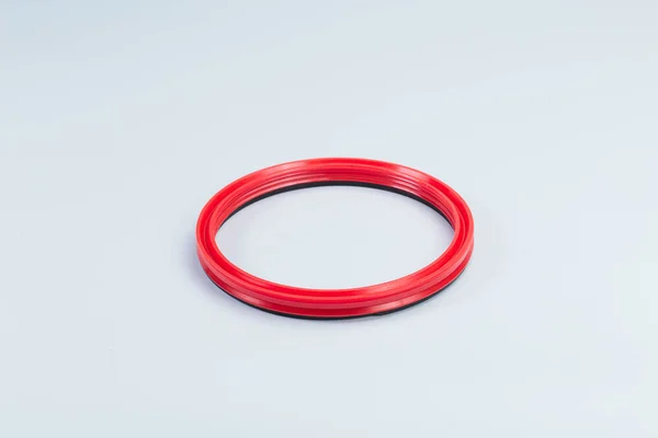 Compaction. Hydraulic cylinder. Seals, sealing rings. Wipers, guide rings, protective rings. Polyurethane — Stock Photo, Image