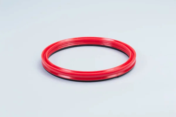 Compaction. Hydraulic cylinder. Seals, sealing rings. Wipers, guide rings, protective rings. Polyurethane — Stock Photo, Image
