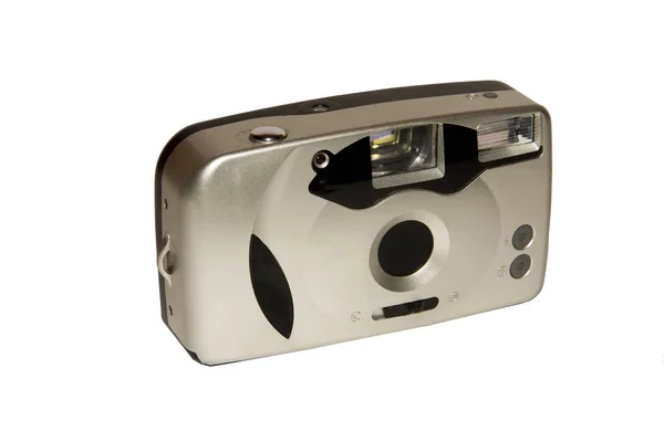 Retro Kamera Film Kamerası Eski Teknik Modeli Beyaz Arka Plan — Stok fotoğraf