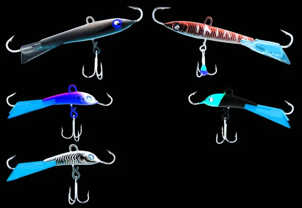 Different Types Winter Lures Balancers Predatory Fish Large Small Balancers — Stock Photo, Image