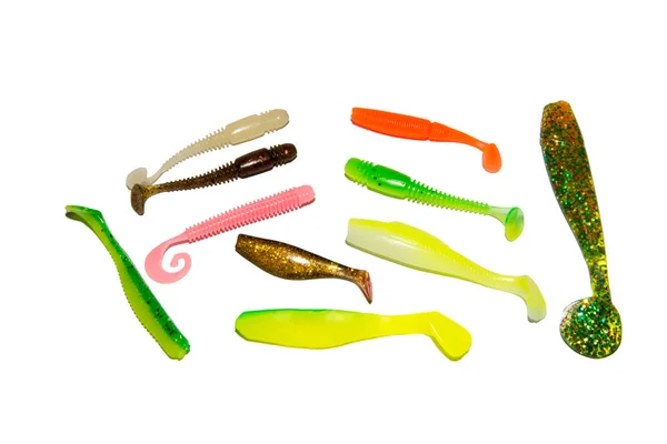 Silicone Fishing Lures Lures Catching Fish Edible Rubber Colorful Baits — Stock Photo, Image