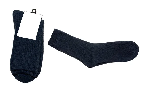 Natural Wool Socks Natural Cotton Pair Warm Socks Socks Label — Stock Photo, Image