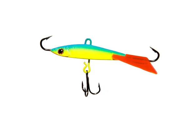 Winter Bait Balancer Predatory Fish Bright Yellow Green Balancer Red — Stock Photo, Image