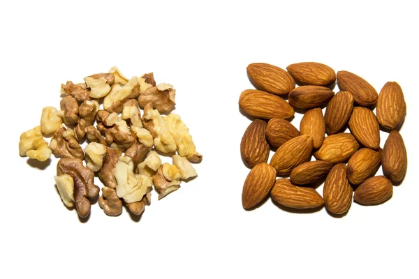 Gros Plan Sur Les Noix Les Amandes Fruits Noix Amandes — Photo