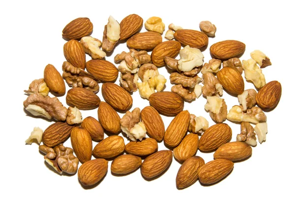 Gros Plan Sur Les Noix Les Amandes Fruits Noix Amandes — Photo