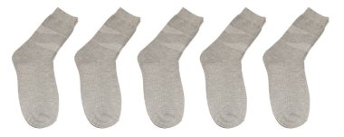 Beyaz arka planda izole edilmiş siyah çorap seti. Sıcak yün çoraplar. Izole