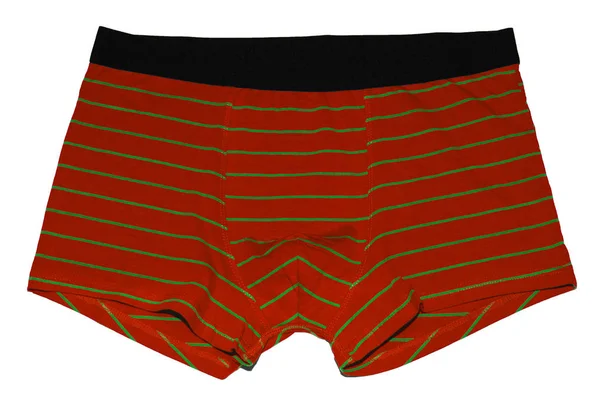 Men's underwear. Boxer briefs isolated on white background. Men's briefs with stripes.