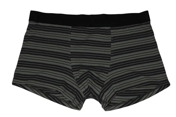 Pánské kalhotky. Boxerské kalhotky izolované na bílém pozadí. Pánské kalhotky s pruhy. — Stock fotografie