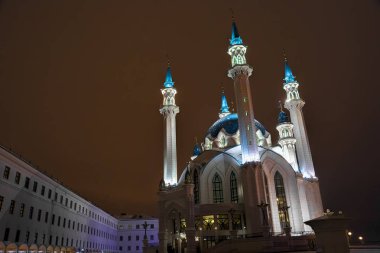 Kazan, Rusya Federasyonu - 01.12.2019 Kazan Kremlin Kul Şerif Camii